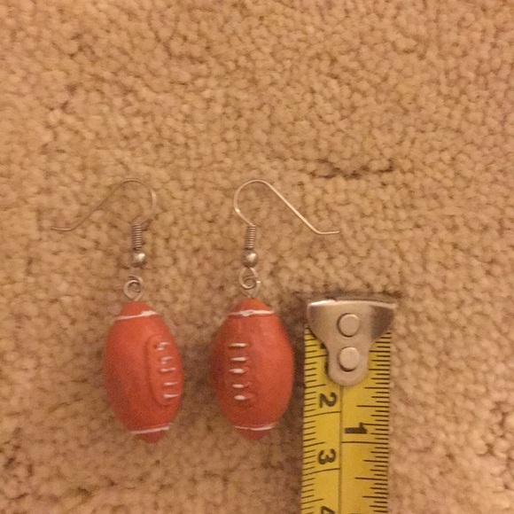 Dangle football earrings - Picture 4 of 4